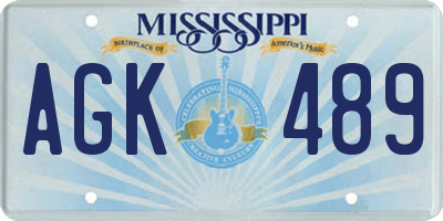 MS license plate AGK489