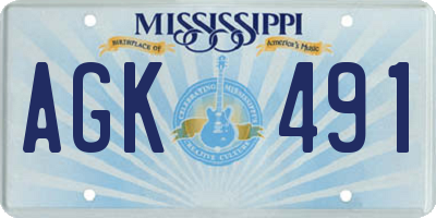 MS license plate AGK491