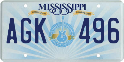 MS license plate AGK496