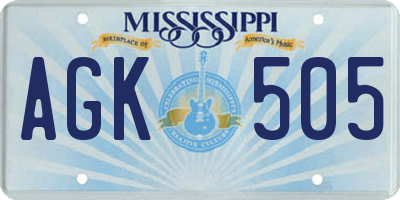 MS license plate AGK505