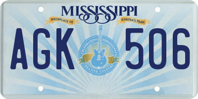 MS license plate AGK506