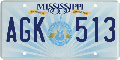 MS license plate AGK513