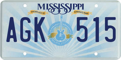 MS license plate AGK515