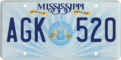 MS license plate AGK520