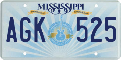 MS license plate AGK525