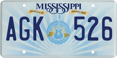 MS license plate AGK526