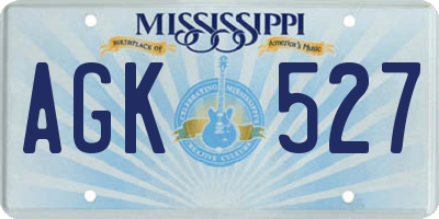 MS license plate AGK527