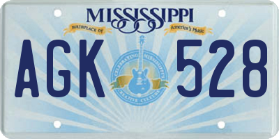 MS license plate AGK528