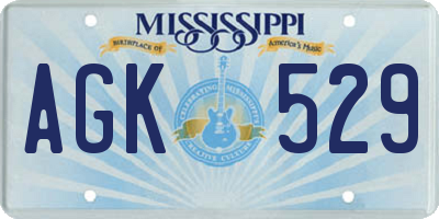 MS license plate AGK529