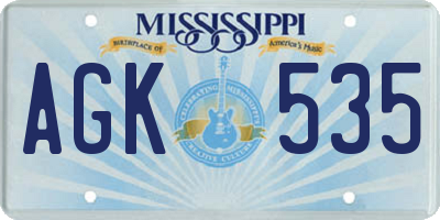 MS license plate AGK535