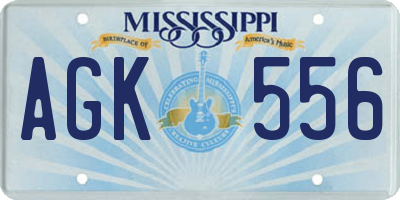MS license plate AGK556