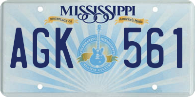 MS license plate AGK561