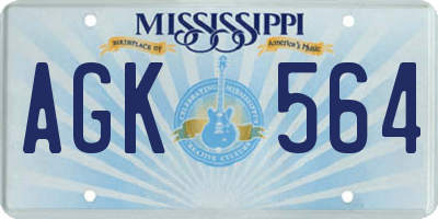MS license plate AGK564