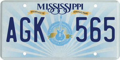 MS license plate AGK565