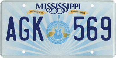 MS license plate AGK569