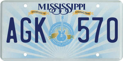 MS license plate AGK570