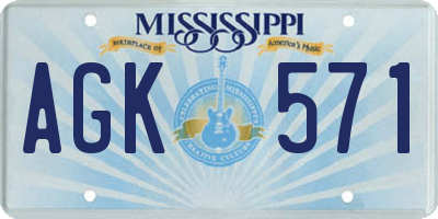 MS license plate AGK571