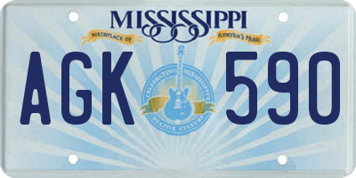 MS license plate AGK590