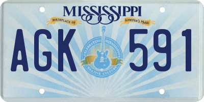 MS license plate AGK591