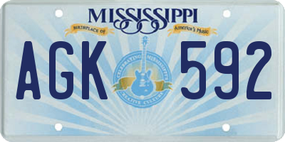 MS license plate AGK592