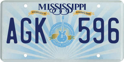 MS license plate AGK596