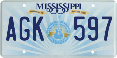 MS license plate AGK597