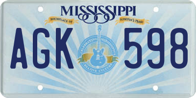 MS license plate AGK598