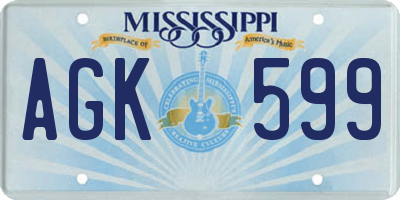 MS license plate AGK599