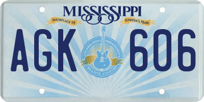 MS license plate AGK606