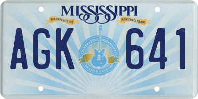 MS license plate AGK641