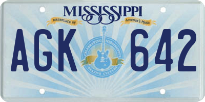MS license plate AGK642