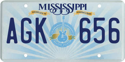 MS license plate AGK656