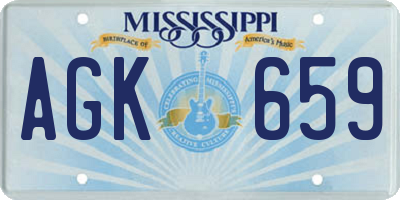 MS license plate AGK659