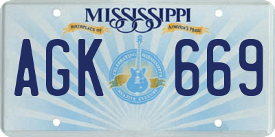 MS license plate AGK669