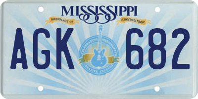MS license plate AGK682