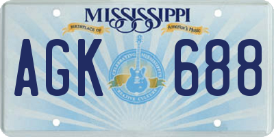 MS license plate AGK688