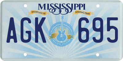 MS license plate AGK695