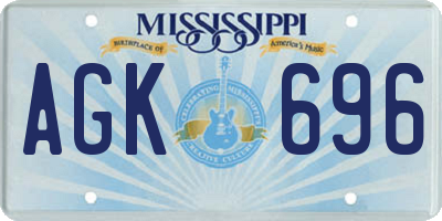 MS license plate AGK696