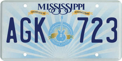MS license plate AGK723