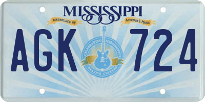 MS license plate AGK724