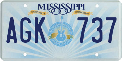 MS license plate AGK737