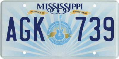 MS license plate AGK739
