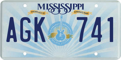 MS license plate AGK741