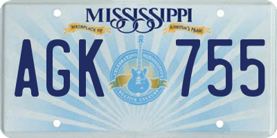 MS license plate AGK755