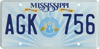 MS license plate AGK756