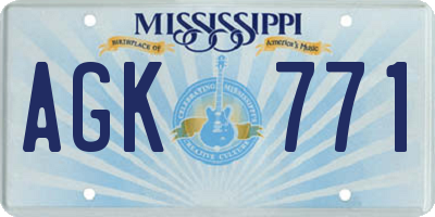 MS license plate AGK771