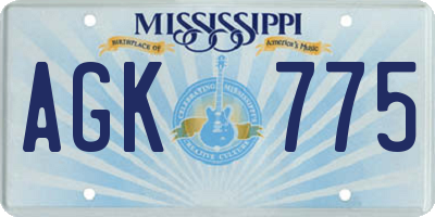 MS license plate AGK775