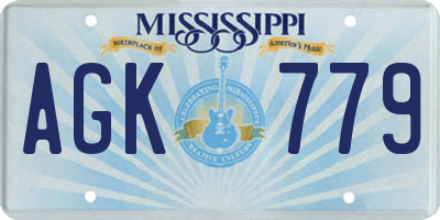 MS license plate AGK779