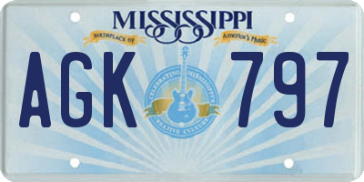 MS license plate AGK797