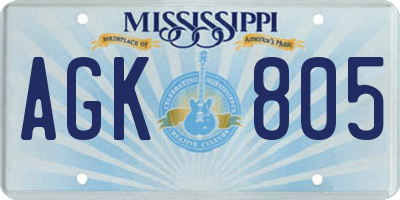 MS license plate AGK805